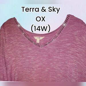 Raspberry Pink Embellished Sweater w/Cutout Slit Sleeves